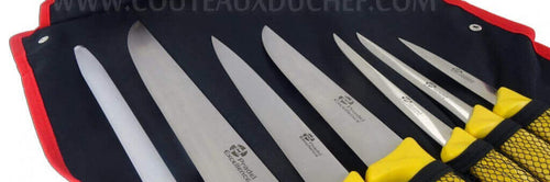 Présentation de la Trousse 6 couteaux de boucher + 1 fusil Pradel Excellence