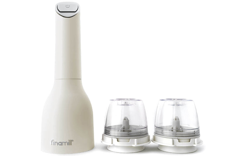 Moulin à épices électrique Finamill PRO Plus crème + 2 capsules de broyage