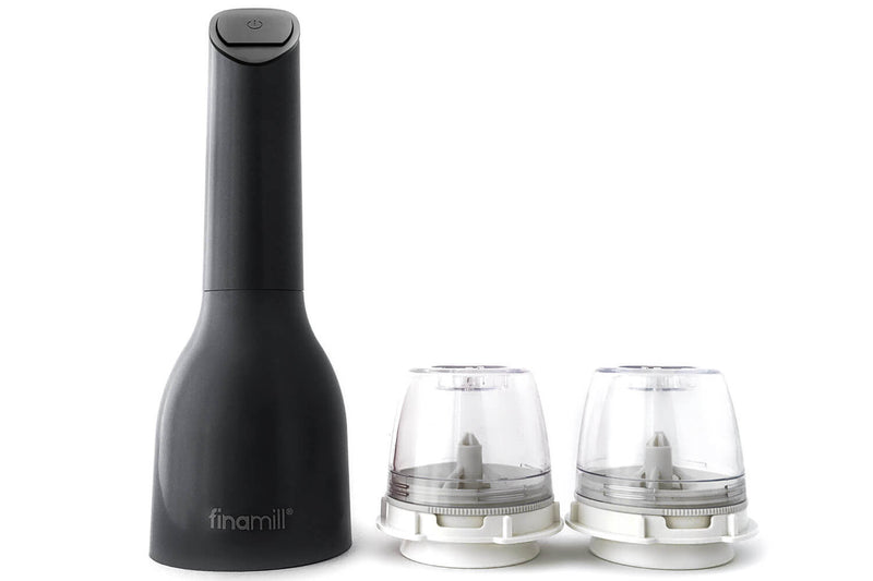Moulin à épices électrique Finamill PRO Plus noir + 2 capsules de broyage