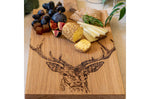 Planche de service en chêne Selbrae House 50x25x2cm avec poignée - Motif cerf
