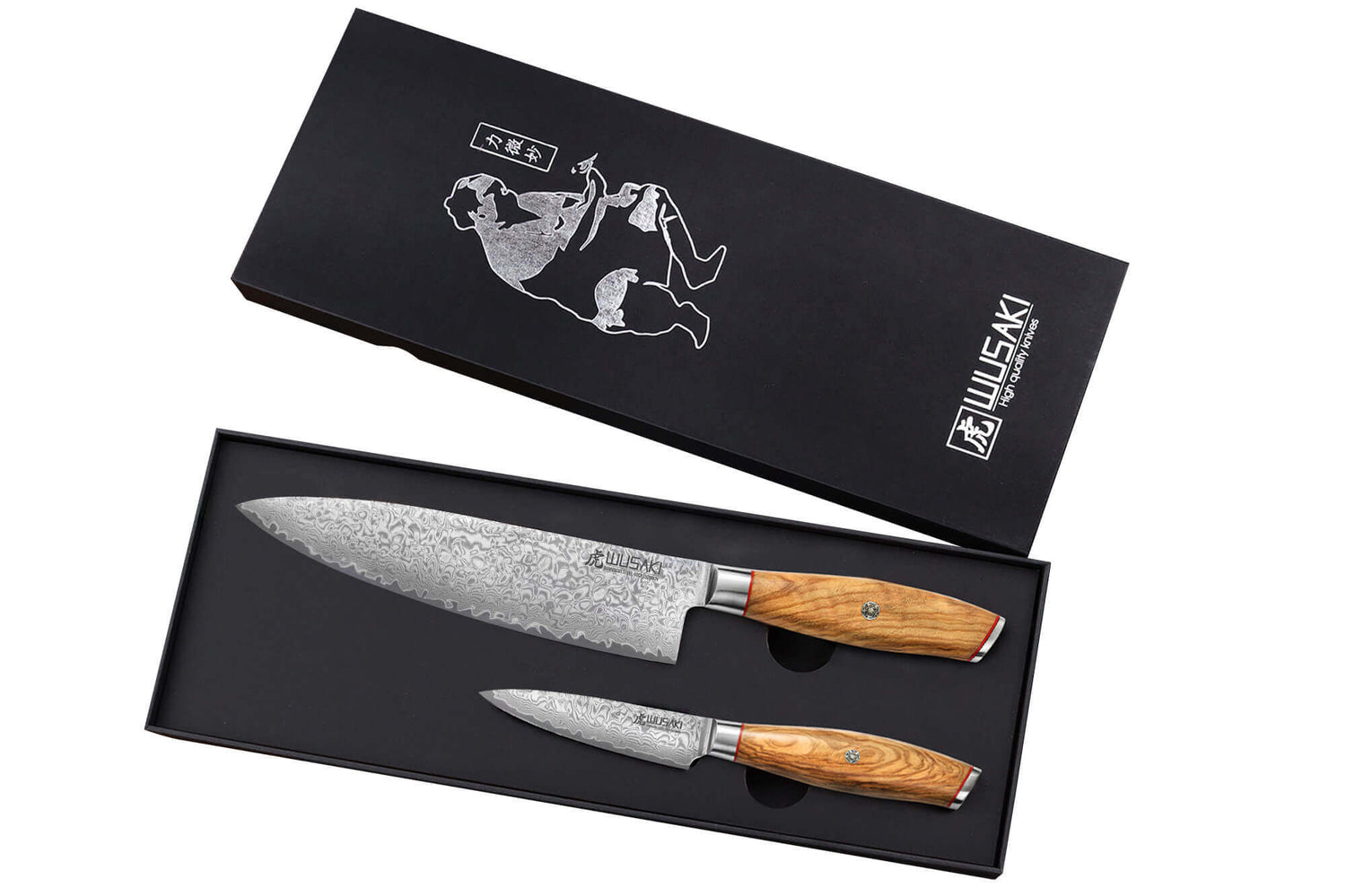 Coffret 2 couteaux Wusaki Fujiko 10CR damas Chef + Office