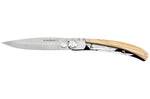Couteau pliant Le Coq Français Rivière artisanal manche bois d'olivier 11,5cm + étui
