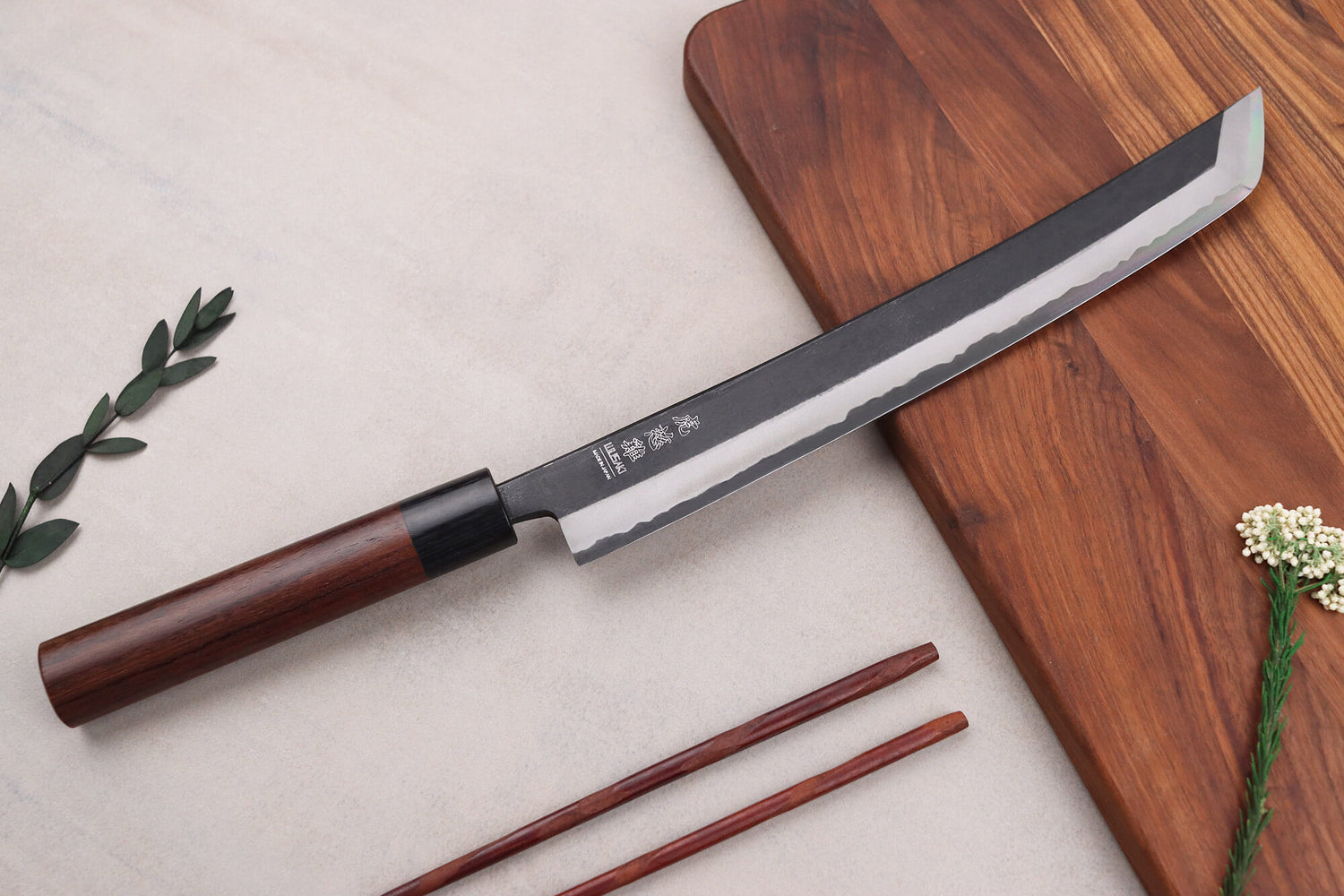 Couteau sakimaru 27cm japonais artisanal Wusaki Sakimaru BS1