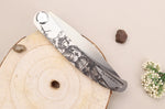 Couteau pliant Le Coq Français Jeanne d'Arc artisanal manche bois d'olivier 11,5cm + étui