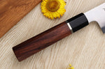 Couteau de chef 21cm japonais artisanal Sukenari SG2 San Maï manche en bois de rose