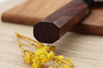 Couteau santoku 19,5cm japonais artisanal Sukenari SG2 San Maï manche en bois de rose