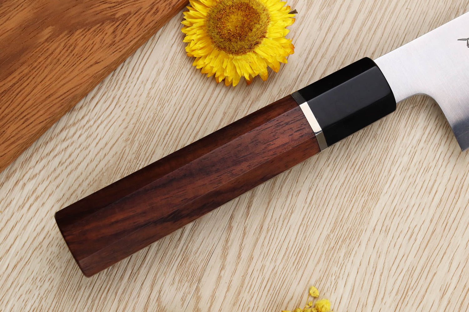 Couteau de chef kiritsuke 21cm japonais artisanal Sukenari SG2 San Maï manche en bois de rose