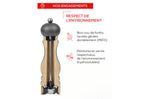 Moulin à poivre manuel Peugeot Fidji en bois et inox noir