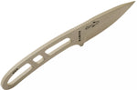 Couteau de cou Esee Candiru CAN-DT-E lame acier carbone 5,1cm manche ajouré en acier désert + étui