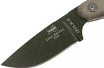 Couteau Esee Izula II IZULA-II-OD lame acier carbone 6,7cm manche micarta vert + étui