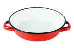 Plat à oeuf Beka en acier émaillé rouge d'antan - 18cm