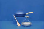 Poêle antiadhérente Cookut La Fabuleuse 8-en-1 bleue - 28cm