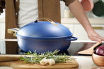 Poêle antiadhérente Cookut La Fabuleuse 8-en-1 bleue - 28cm