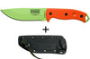 Couteau Esee 5 ESEE-5P-VG-E lame acier carbone venom green 13,7cm manche G10 orange + étui