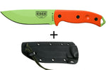 Couteau Esee 5 ESEE-5P-VG-E lame acier carbone venom green 13,7cm manche G10 orange + étui