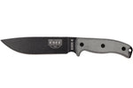 Couteau Esee 6 ESEE-6P-B lame acier carbone noir 16,5cm manche micarta gris + étui