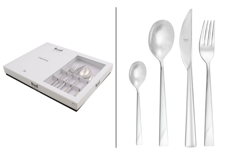 Ménagère 24 pièces Mepra Energia en acier inox 18/10