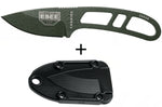 Couteau de cou Esee Candiru CAN-OD lame acier carbone 5,1cm manche en acier vert + étui