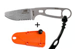 Couteau Esee Imlay ESEE-IMLAY-OR lame semi-dentée 6,2cm manche ajouré inox + étui orange