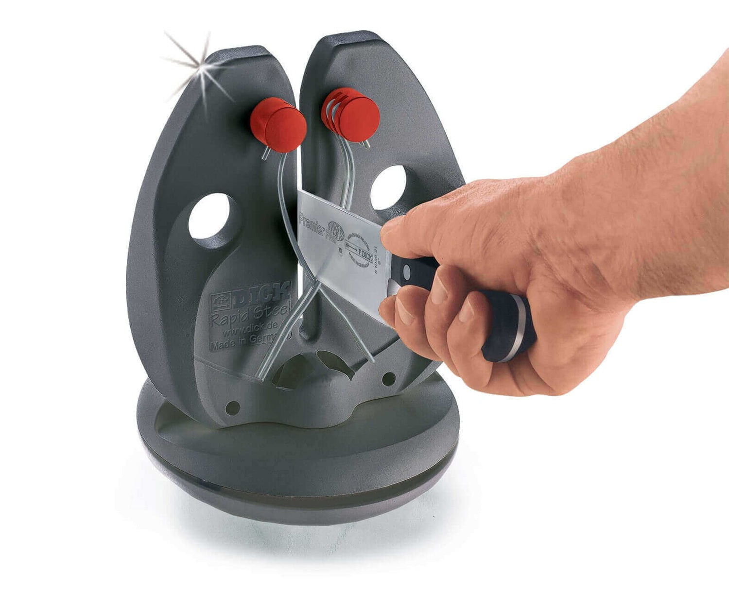 Aiguiseur pro DICK RAPID STEEL ACTION à broches croisées + socle
