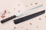 Couteau sakimaru takohiki japonais artisanal 30cm Sakai Takayuki Byakko manche en ébène + étui