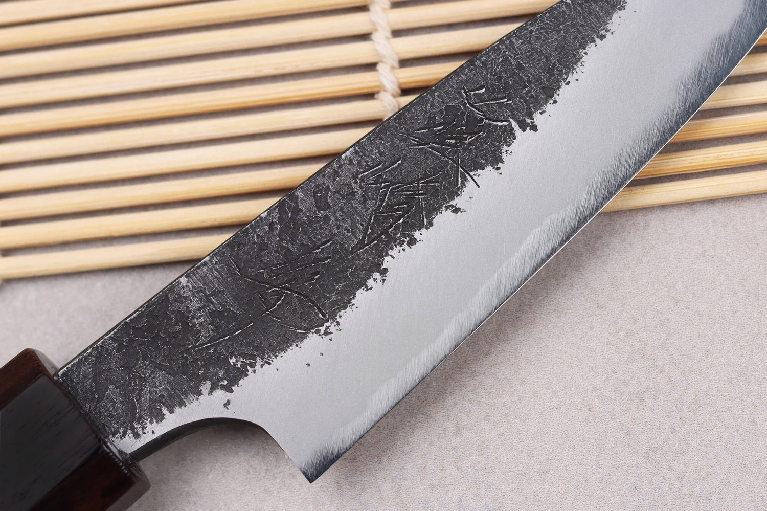 Couteau d'office 9cm japonais artisanal Naoki Mazaki WS2 Black Nashiji