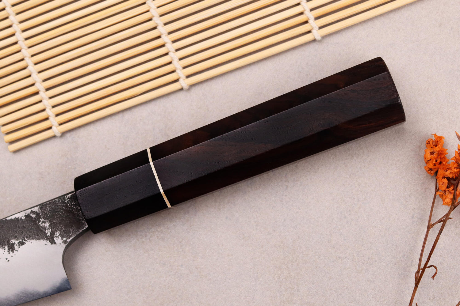 Couteau universel 12cm japonais artisanal Naoki Mazaki WS2 Black Nashiji