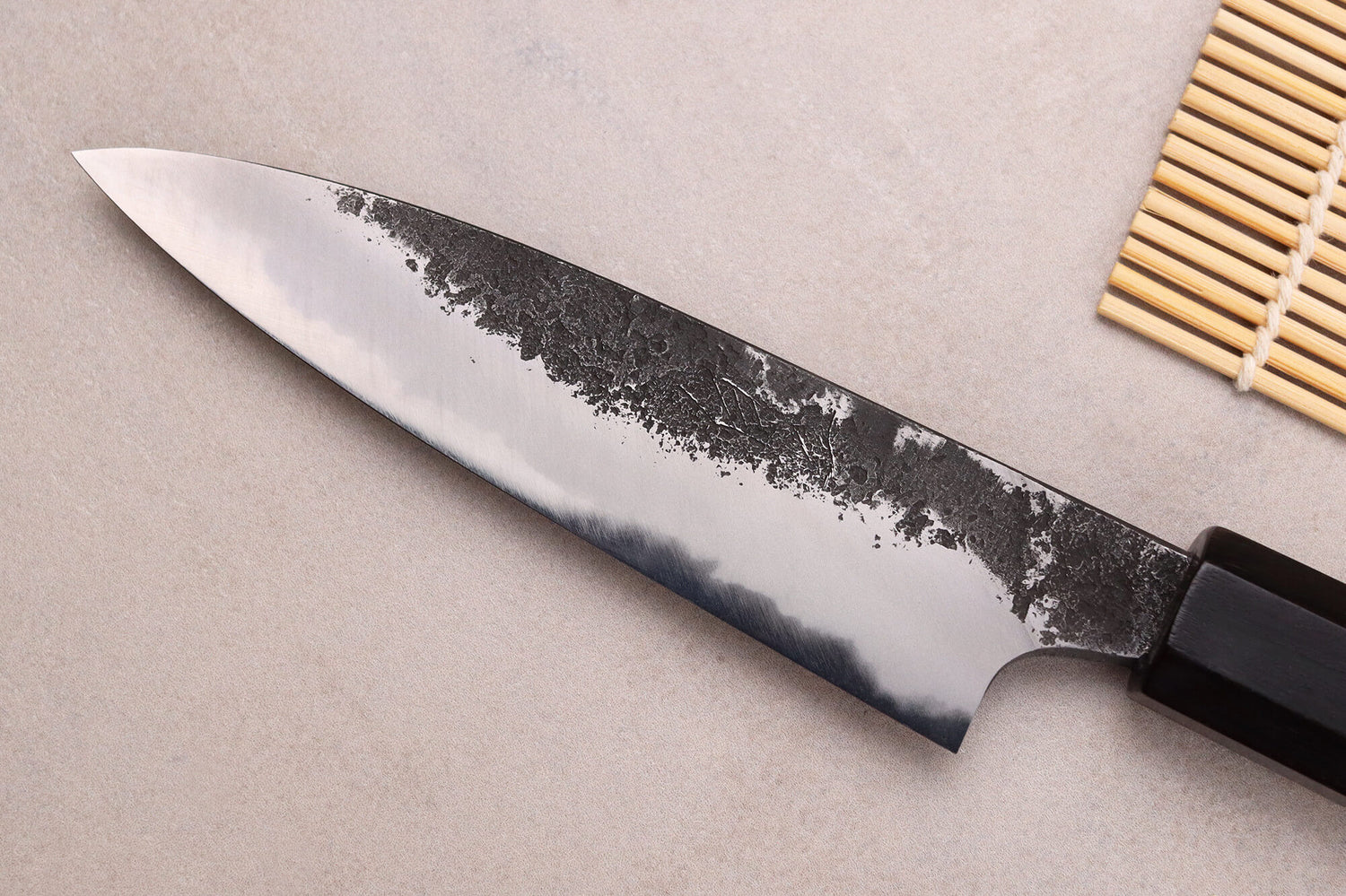 Couteau universel 12cm japonais artisanal Naoki Mazaki WS2 Black Nashiji