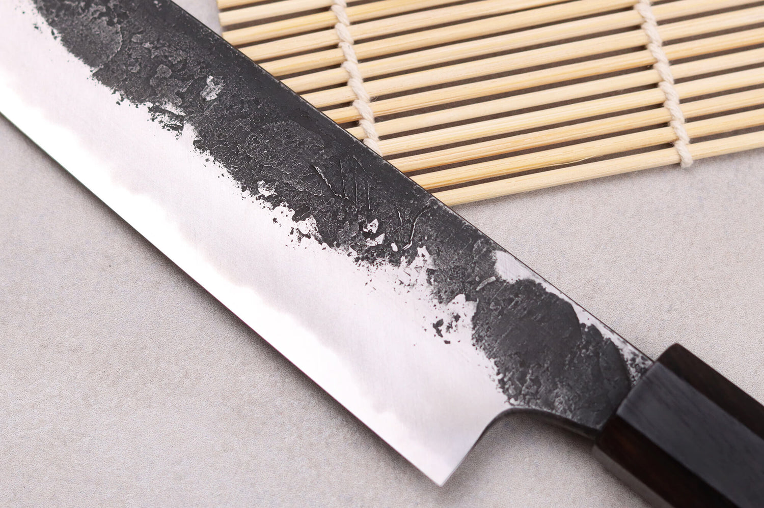 Couteau universel 18cm japonais artisanal Naoki Mazaki WS2 Black Nashiji