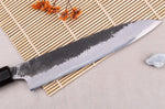 Couteau universel 18cm japonais artisanal Naoki Mazaki WS2 Black Nashiji
