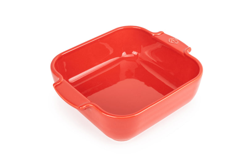 Plat four carré Peugeot Appolia en céramique rouge - 21 cm