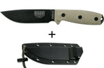 Couteau Esee 4 4PB-017 lame acier carbone 11,6cm manche micarta vert clair + étui