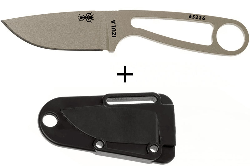 Couteau de cou Esee Izula Desert Tan IZULA-DT lame acier carbone 6,7cm manche en acier + étui