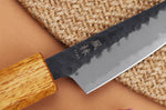 Couteau d'office 8cm japonais artisanal Yuzo Black AS chêne brûlé