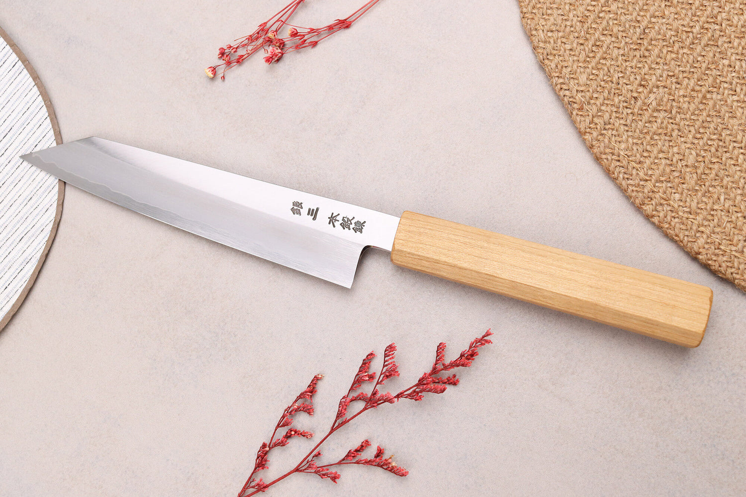 Couteau universel kiritsuke 15cm japonais artisanal Hado Ginsan Cherry
