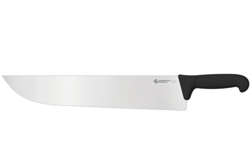 Couteau à trancher professionnel Ambrogio Sanelli Supra denté noir 36cm