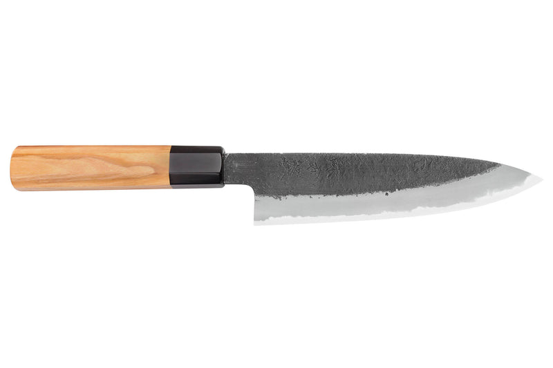 Couteau universel 15cm japonais artisanal Hinoura Mutsumi Ajikataya Black Nashiji
