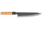 Couteau de chef 24cm japonais artisanal Hinoura Mutsumi Ajikataya Black Nashiji
