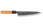Couteau de chef 21cm japonais artisanal Hinoura Mutsumi Ajikataya Black Nashiji