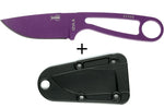 Couteau de cou Esee Izula IZULA-PURP-BLK lame acier carbone 6,2cm manche troué acier + étui noir