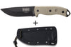Couteau Esee 5 ESEE-5P-E lame acier carbone noir 13,7cm manche micarta gris + étui