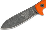 Couteau Esee Ashley Game ESEE-AGK-OR lame acier carbone noir 9,1cm manche G10 orange + étui cuir