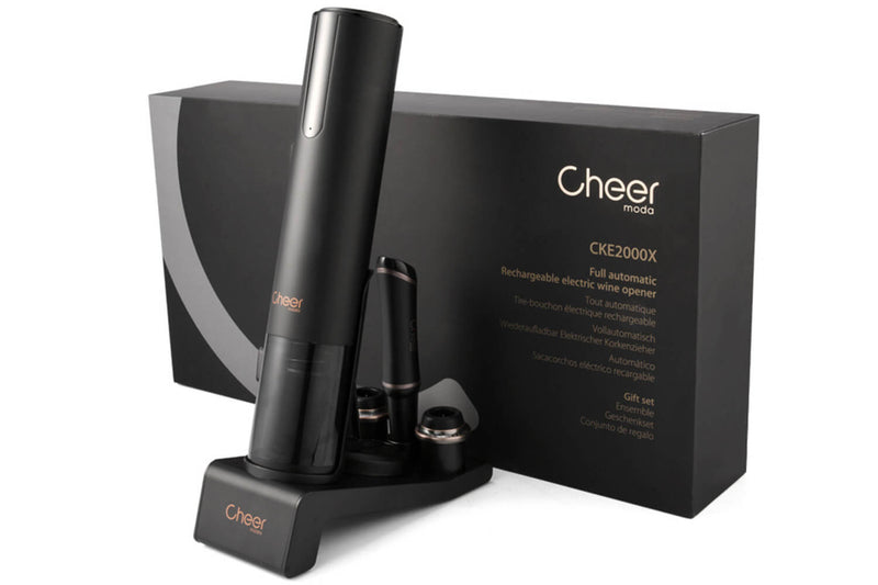 Coffret tire-bouchon automatique rechargeable Cheer Moda Sommelier et accessoires