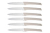 Coffret 6 couteaux Kiana de table lame inox 10,4cm manche ficelle