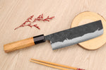 Couteau nakiri 16,5cm japonais artisanal Yoshimune par Kawamura Black WS2