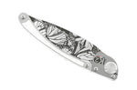 Couteau pliant K2 Elegance K2.21M manche inox décor papillon 11,5cm + étui suédine