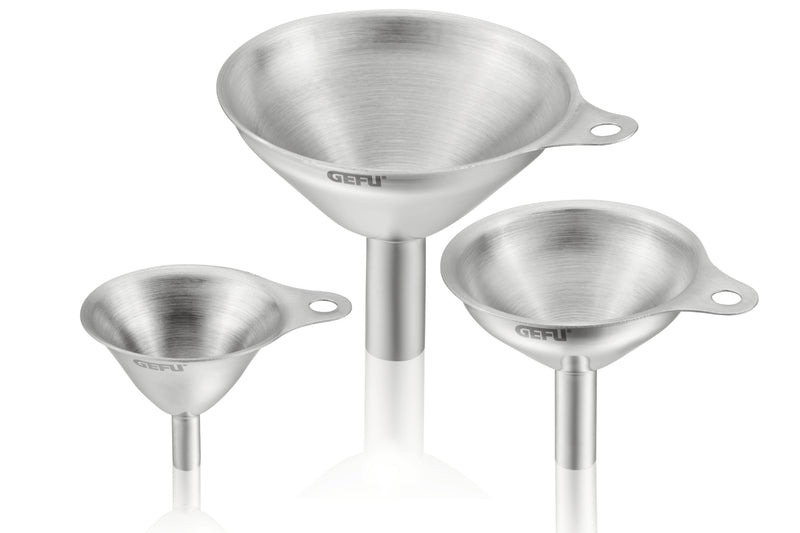 Set de 3 entonnoirs Gefu Versare mini en acier inoxydable