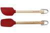 Set de 2 spatules Kitchen Aid en bois de bouleau et silicone rouge