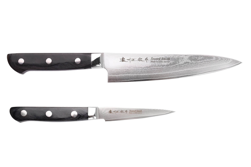 Coffret 2 couteaux japonais Satake Cutlery damas 69 couches chef + office