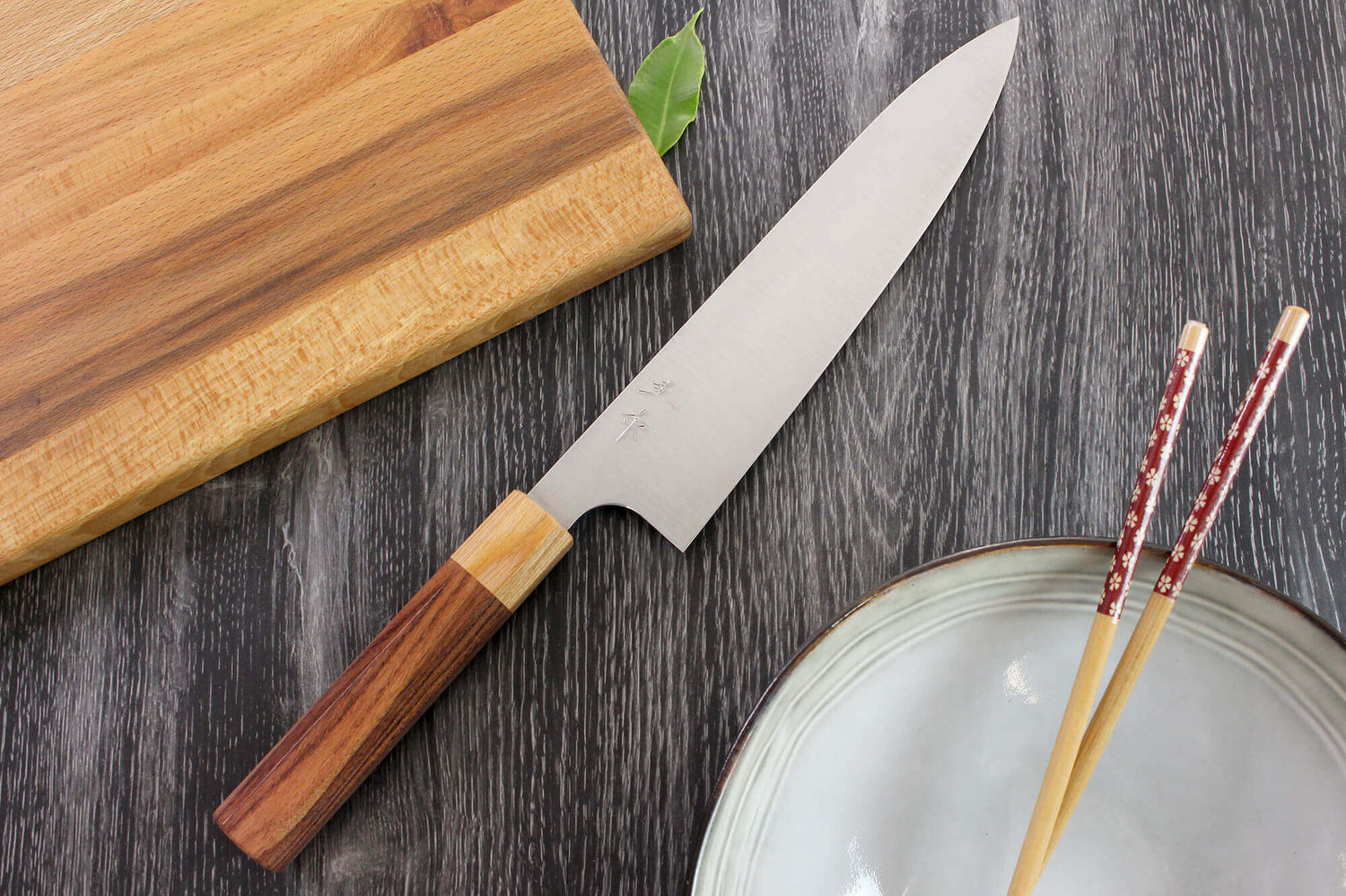 Couteau de chef japonais artisanal Kei Kobayashi SG2 Octogone 21cm